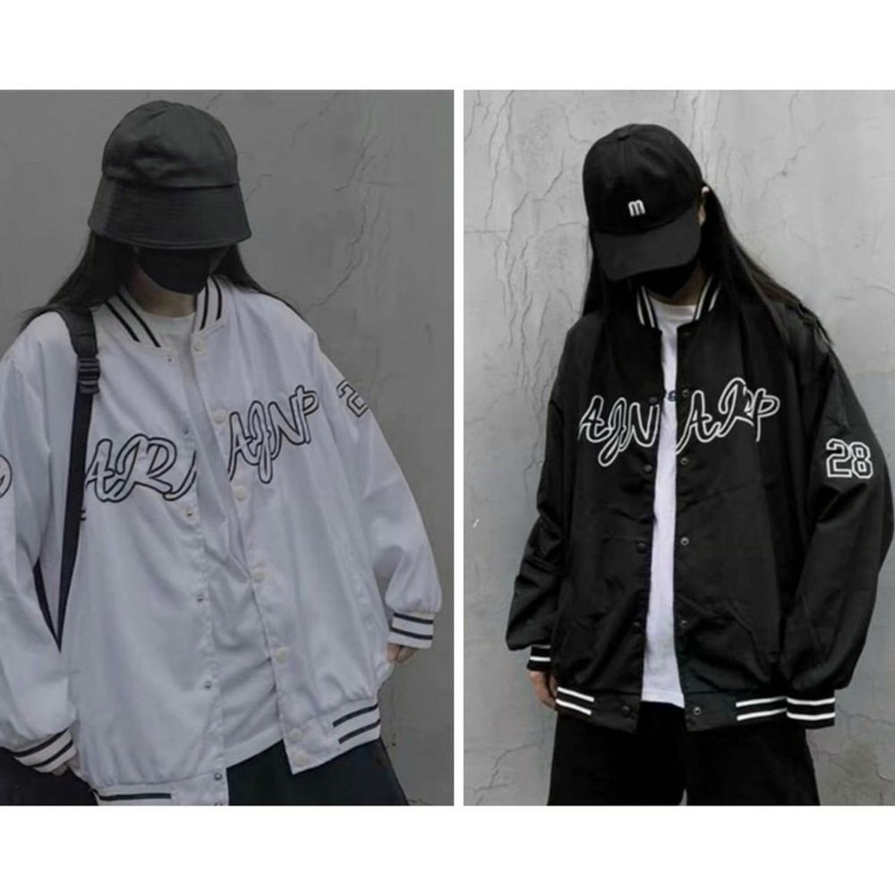 Áo Khoác Dù Bomber Unisex In Chữ ARAJN Phong Cách Bóng Chày Thời Trang Teen Siêu Hot