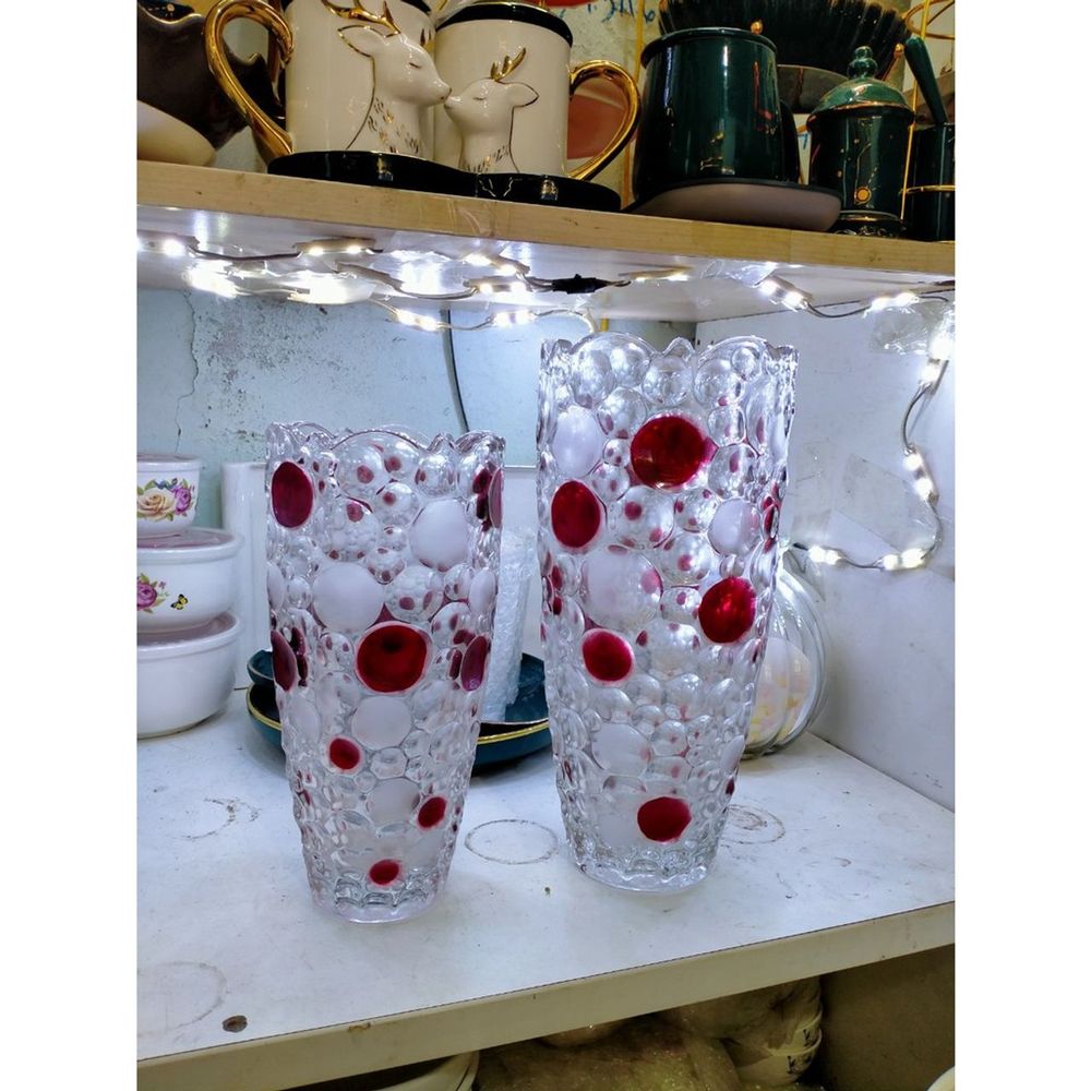 LỌ HOA THỦY TINH BOM 25CM MÀU