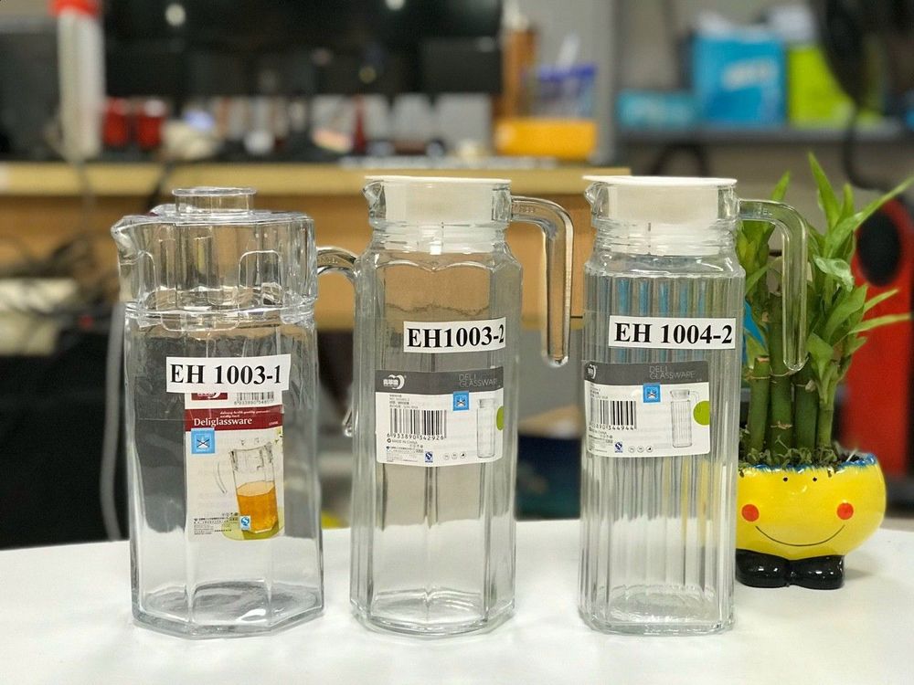 Bình đựng nước thủy tinh trắng 1,1L