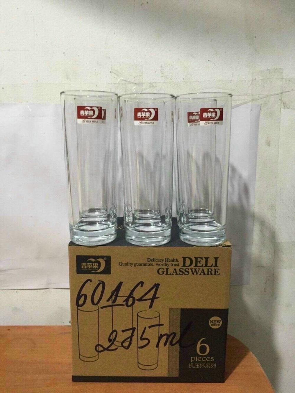 Bộ 6 cốc ống thủy tinh cafe 275ml