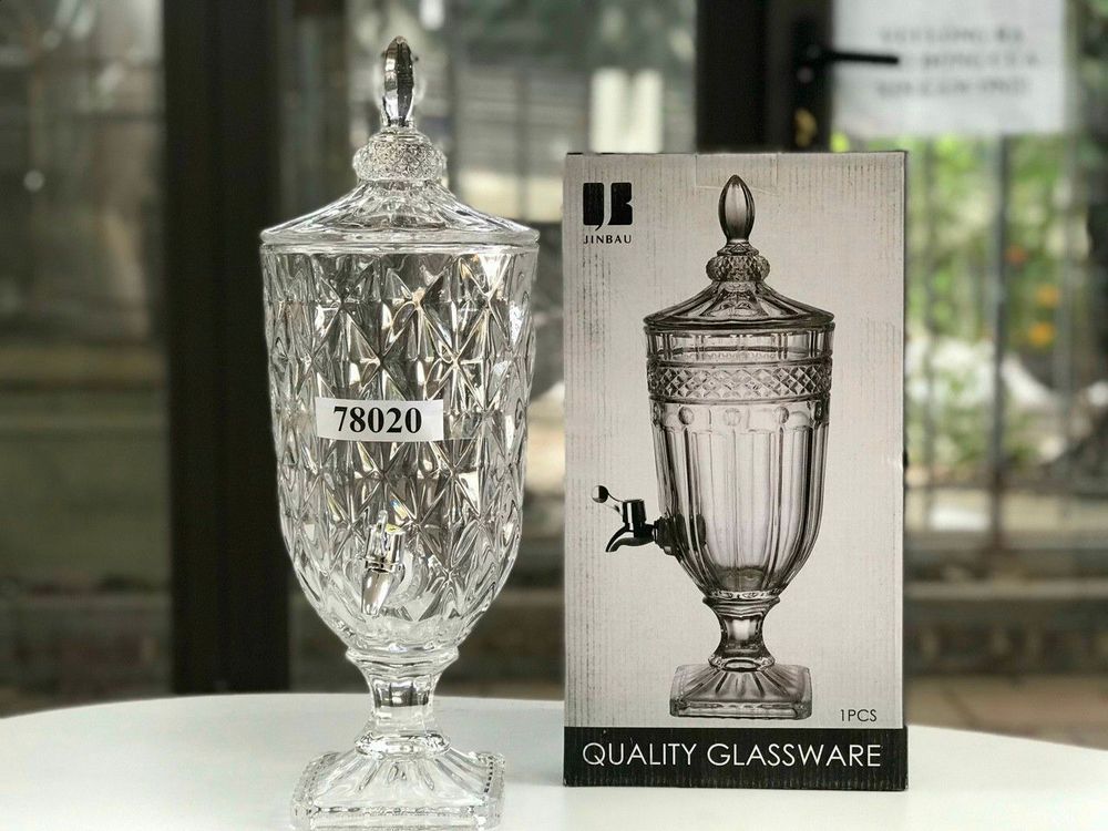 Bình thủy tinh đựng nước có vòi 5 lít cao cấp