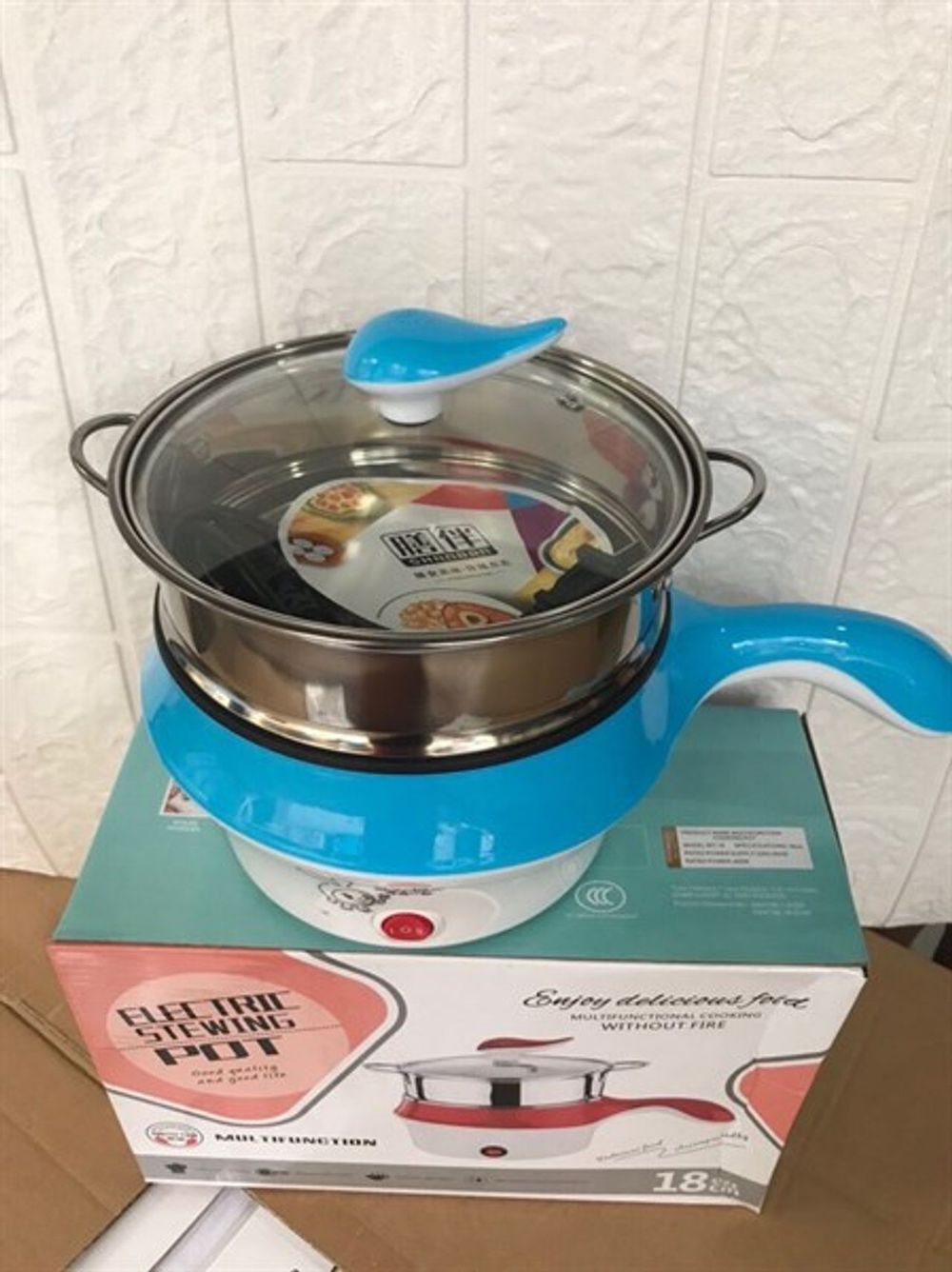 Nồi Lẩu Mini Đa Năng Kèm Giá Hấp Tiện Dụng Cao Cấp - LẨU ĐIỆN CẦM TAY