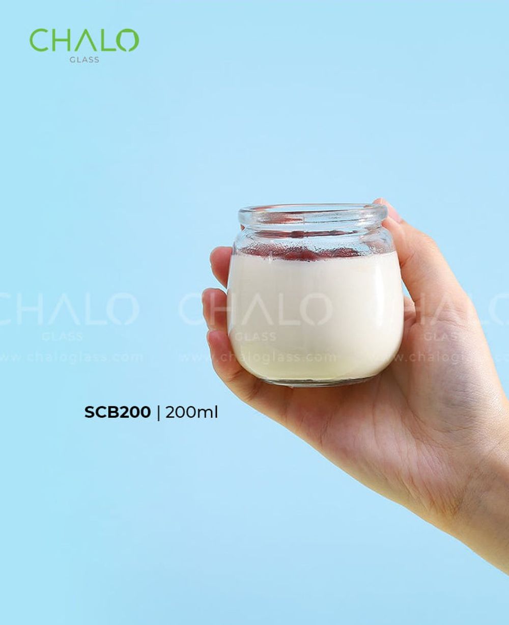 Hũ thủy tinh làm sữa chua, caramen 200ml ( hũ béo)