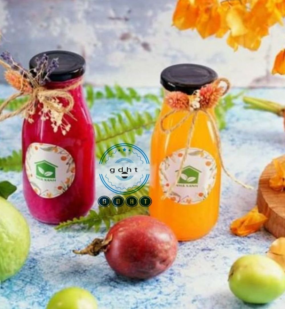 Chai thủy tinh đựng sữa hạt , nước trái cây 330ml