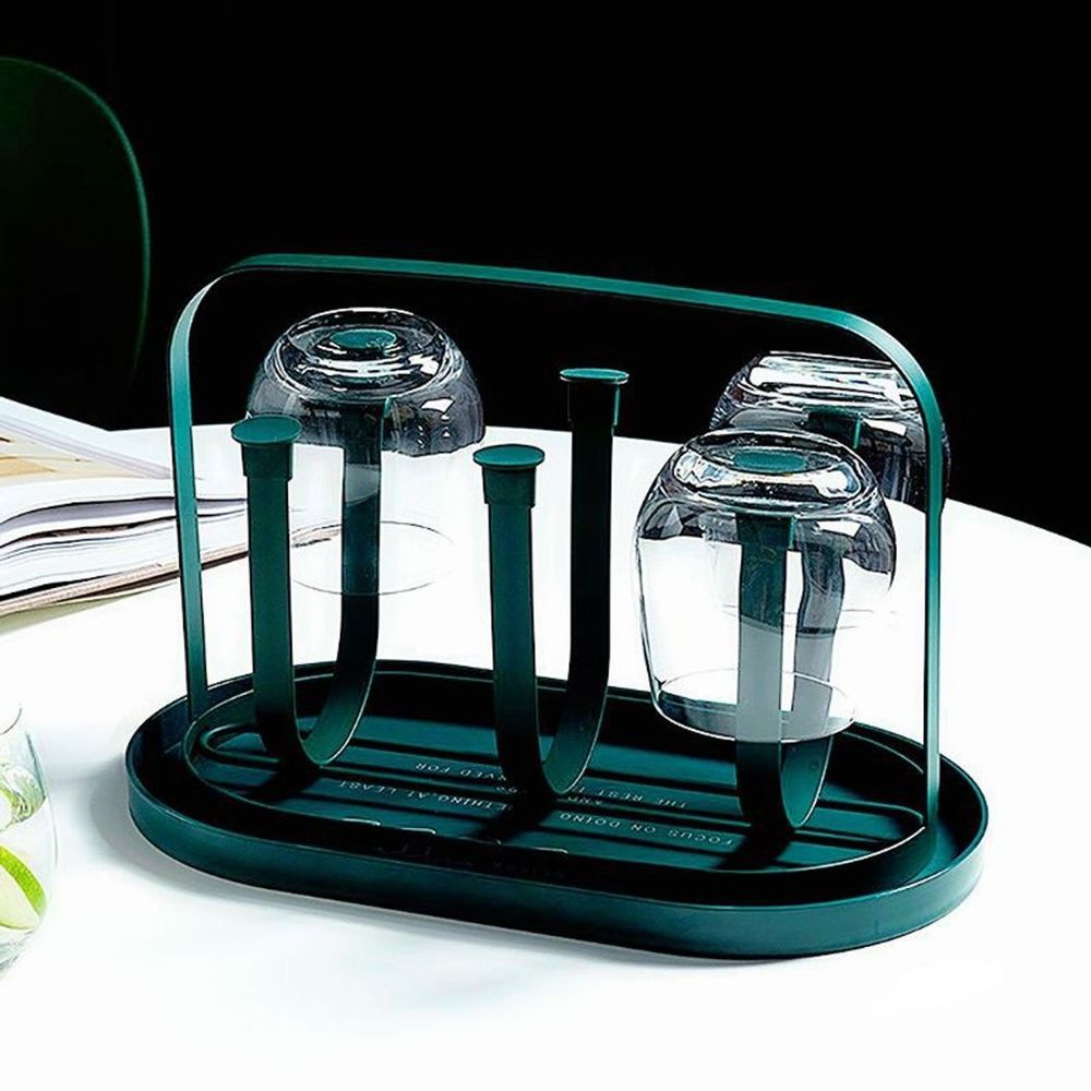 Bộ giá úp cốc bầu dục sang chảnh kèm khay hứng