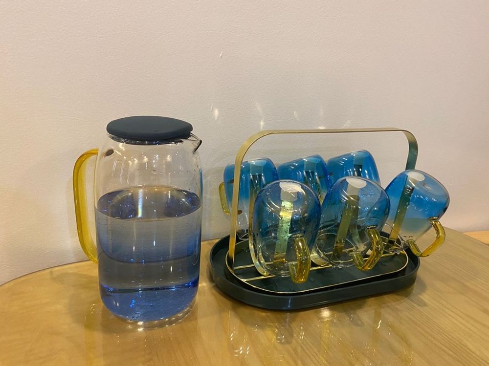 Bộ giá úp cốc bầu dục sang chảnh kèm khay hứng