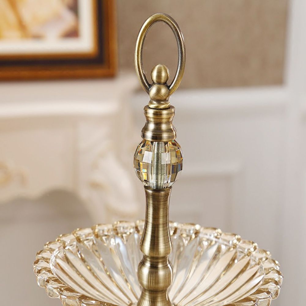 Khay mứt để hoa quả thuỷ tinh 2 tầng cao cấp