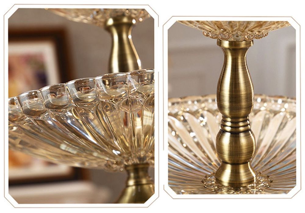 Khay mứt để hoa quả thuỷ tinh 2 tầng cao cấp