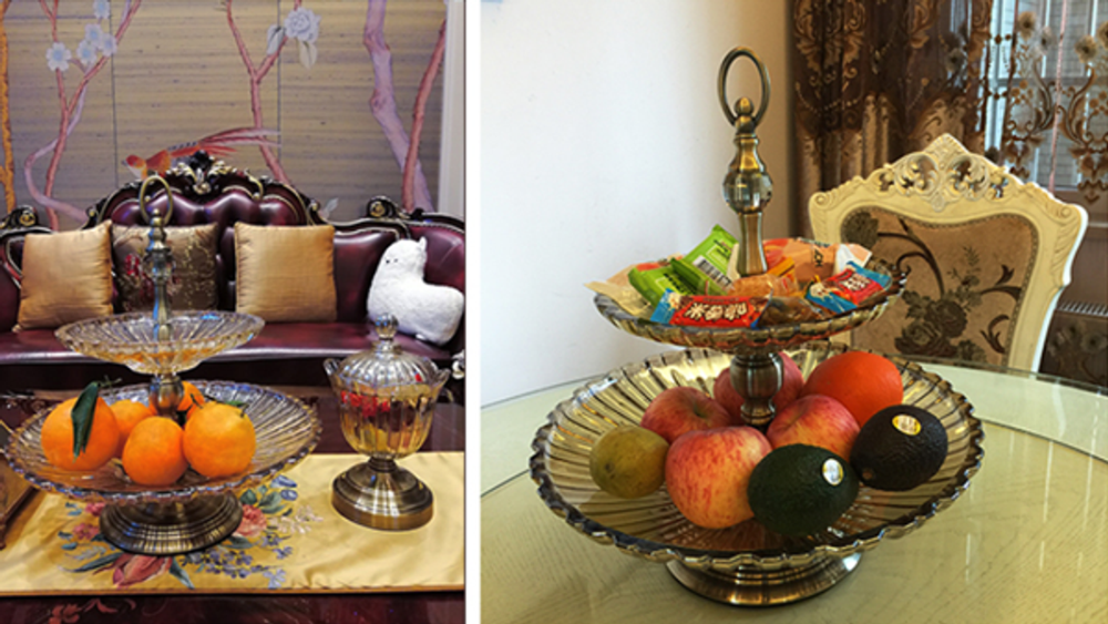 Khay mứt để hoa quả thuỷ tinh 2 tầng cao cấp