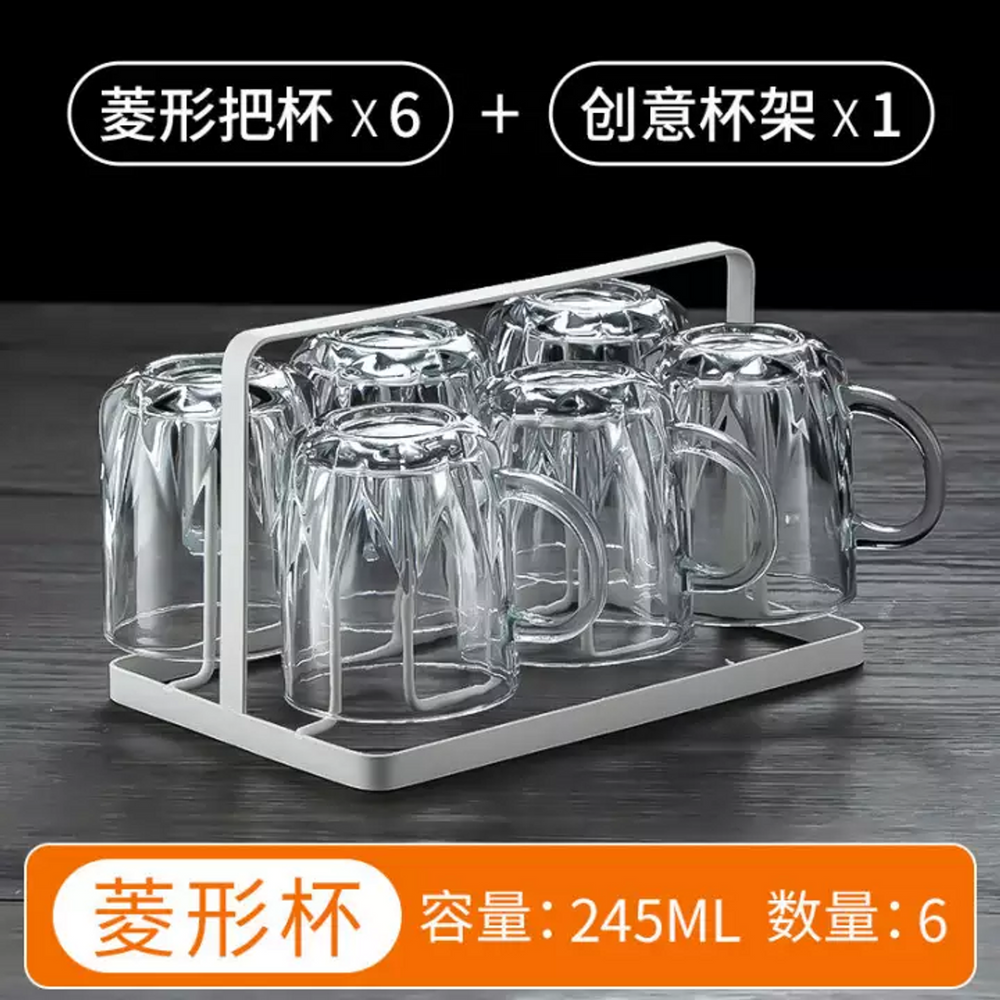 6 cốc thủy tinh có quai uống bia 245ml