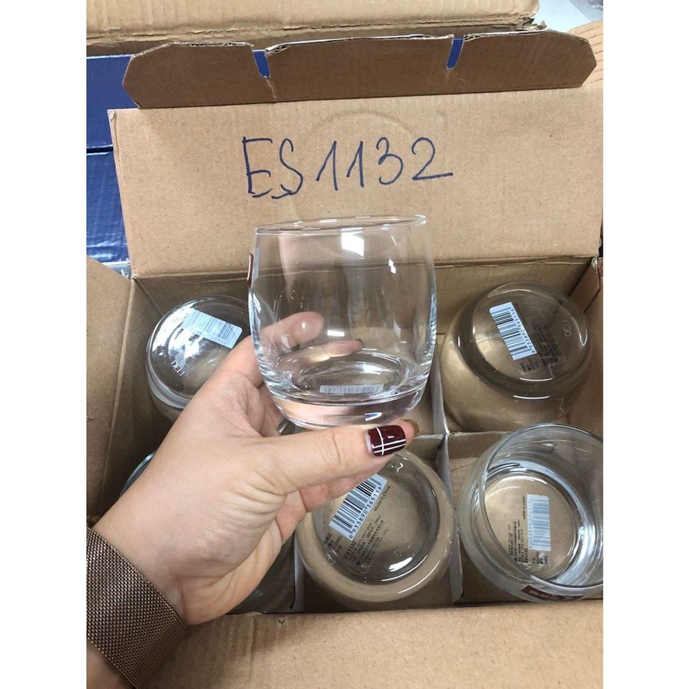 BỘ 6 LY CỐC THUỶ TINH TRÒN BẦU 290ML ĐỦ MÀU