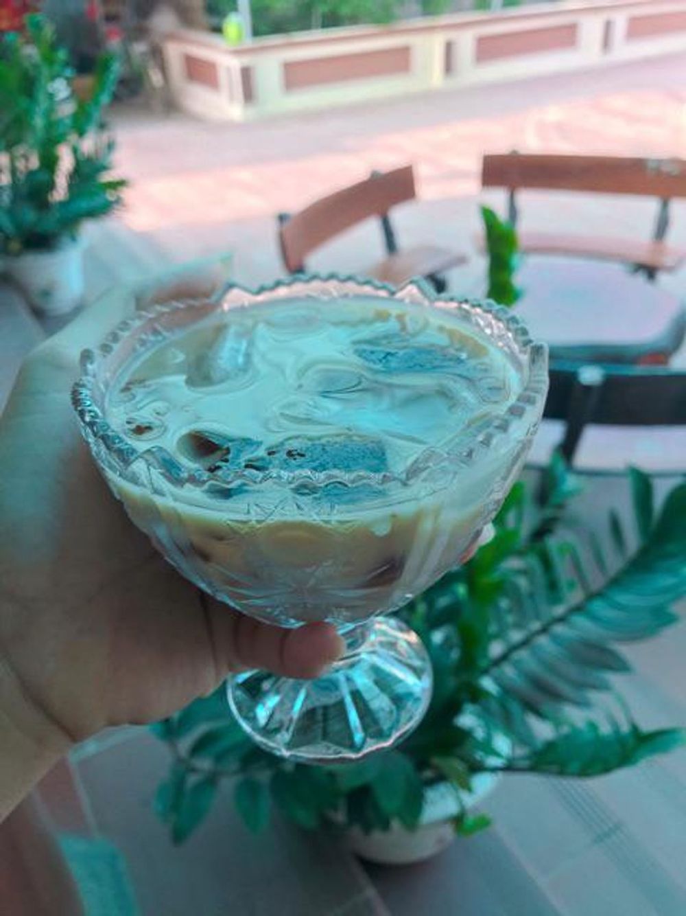 Ly kem thủy tinh cao cấp giả tiệp 245ml siêu đẹp