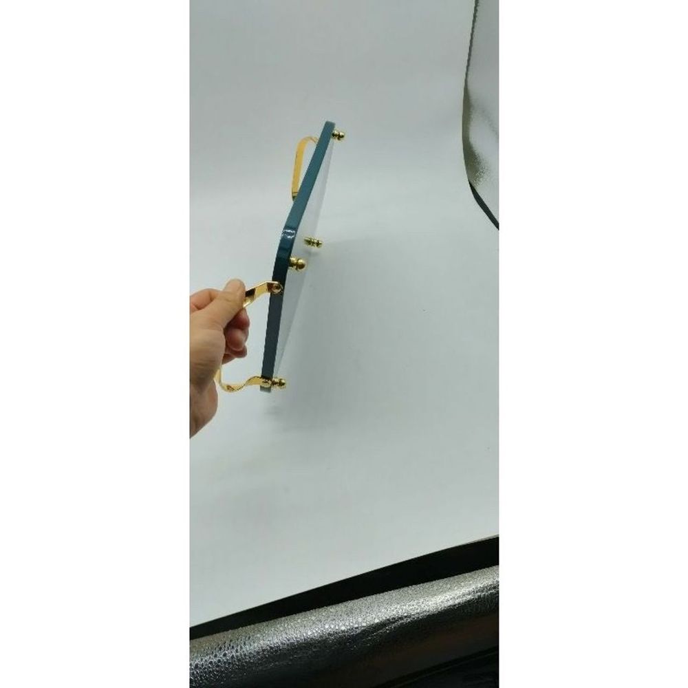 Khay Trà, Khay đựng ấm chén, Khay kim loại phủ sơn xanh