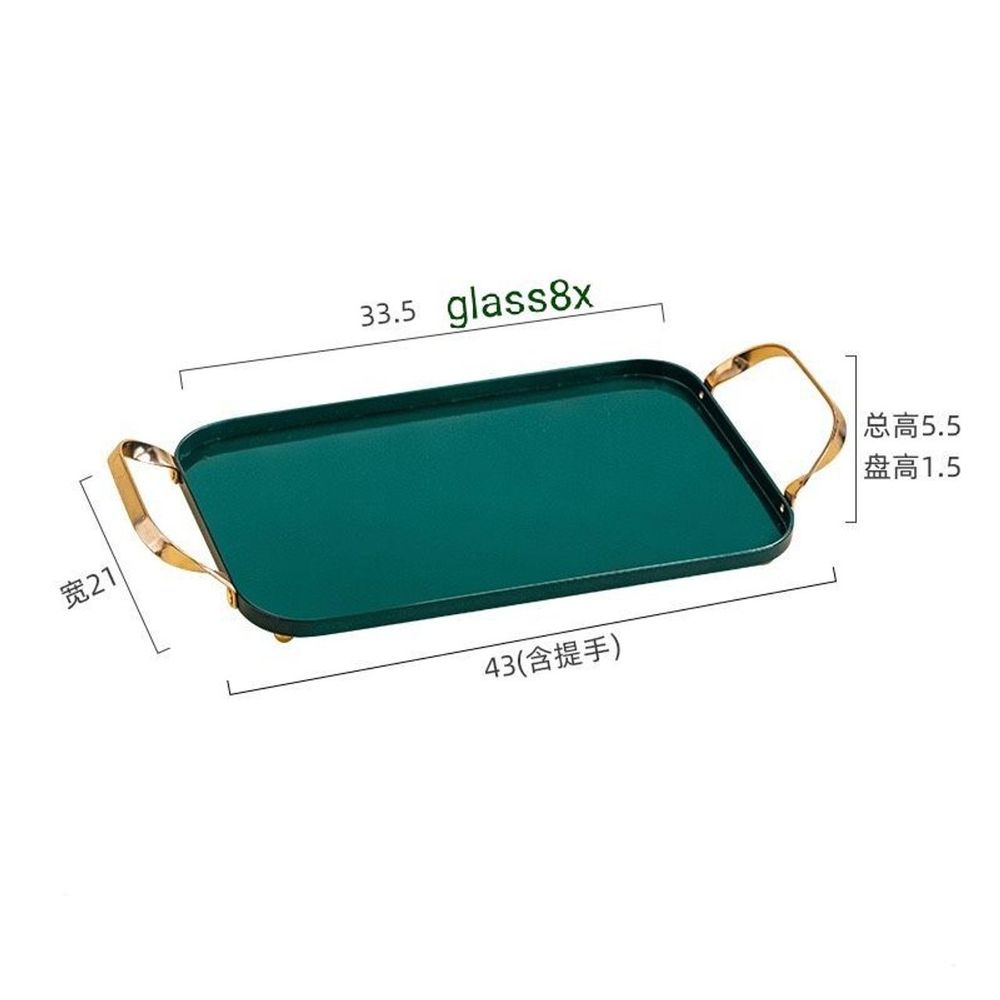 Khay Trà, Khay đựng ấm chén, Khay kim loại phủ sơn xanh
