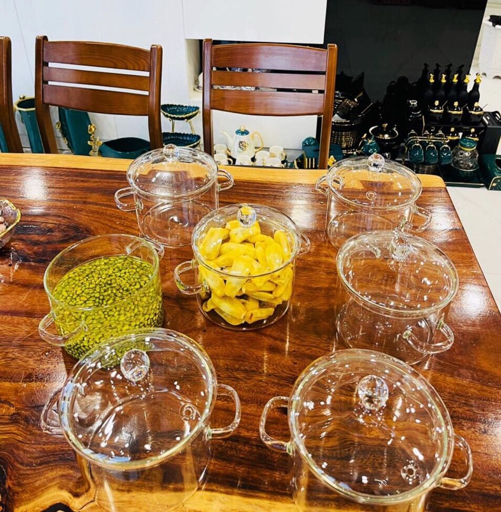 Nồi Thủy Tinh Mini Trong Suốt Đa Dụng Cho Nhà Bếp, Nồi Súp, Bát Thủy Tinh Mì Ăn Liền Có Nắp Đậy Nồi Chịu Nhiệt