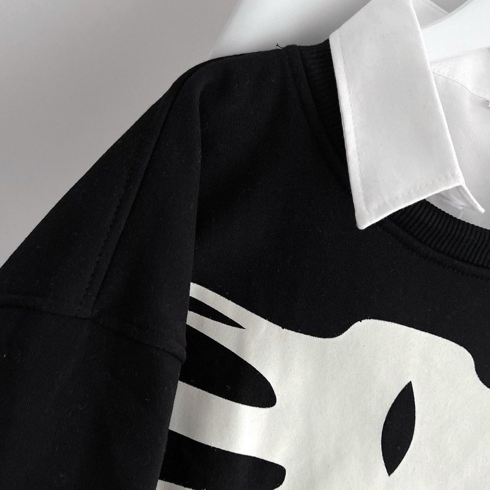 Áo sweater logo in bộ xương form đẹp xuất sắc