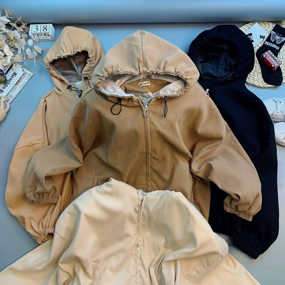 Áo khoác chất da lộn trơn form cánh dơi bự 70kg