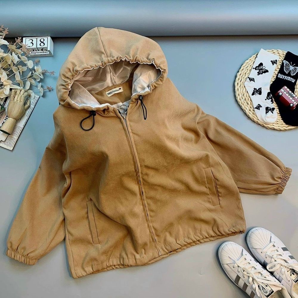 Áo khoác chất da lộn trơn form cánh dơi bự 70kg