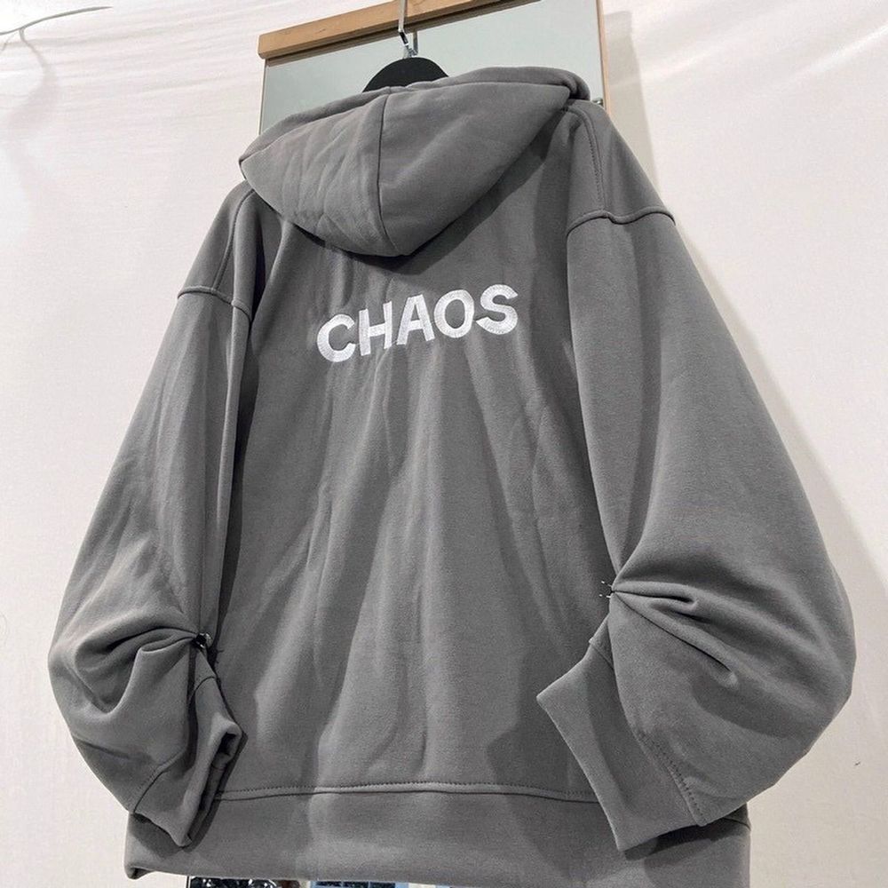 Áo khoác thun nỉ logo thêu chaos form đẹp xuất sắc