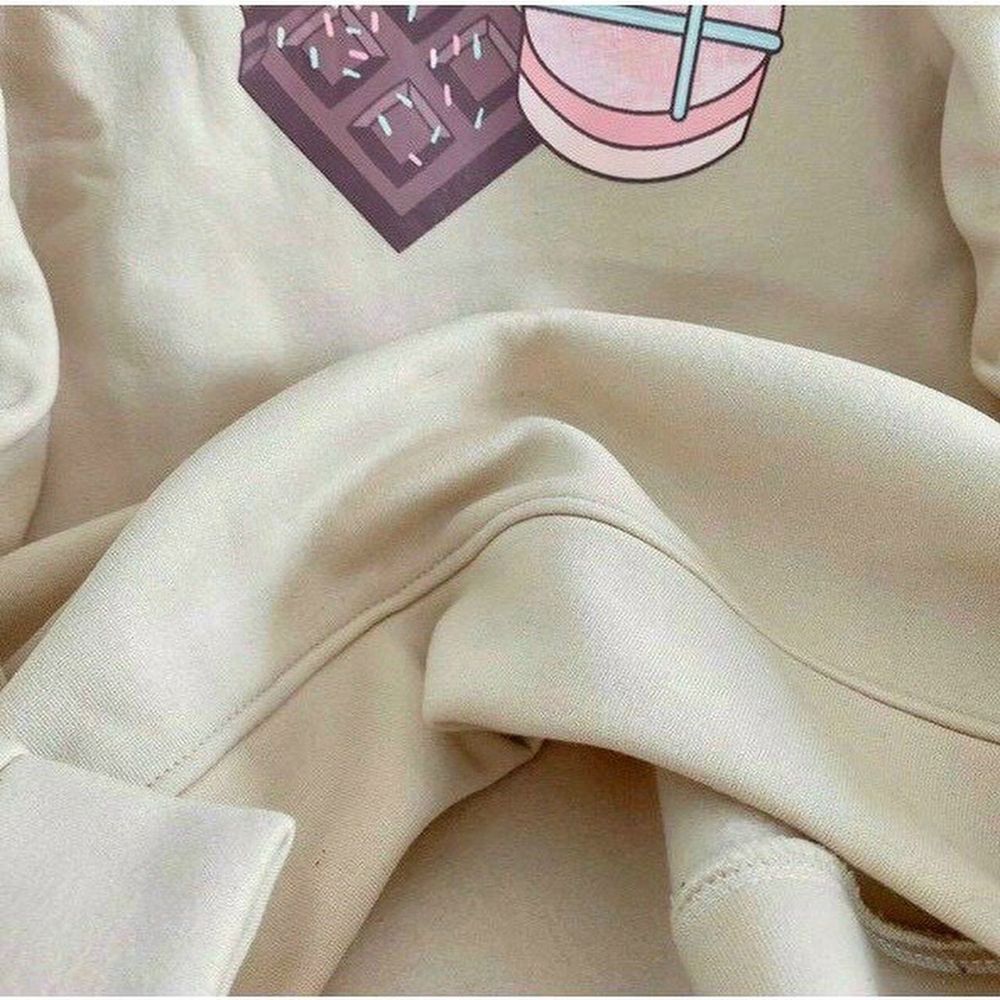 Áo sweater tay phòng in Chocolate