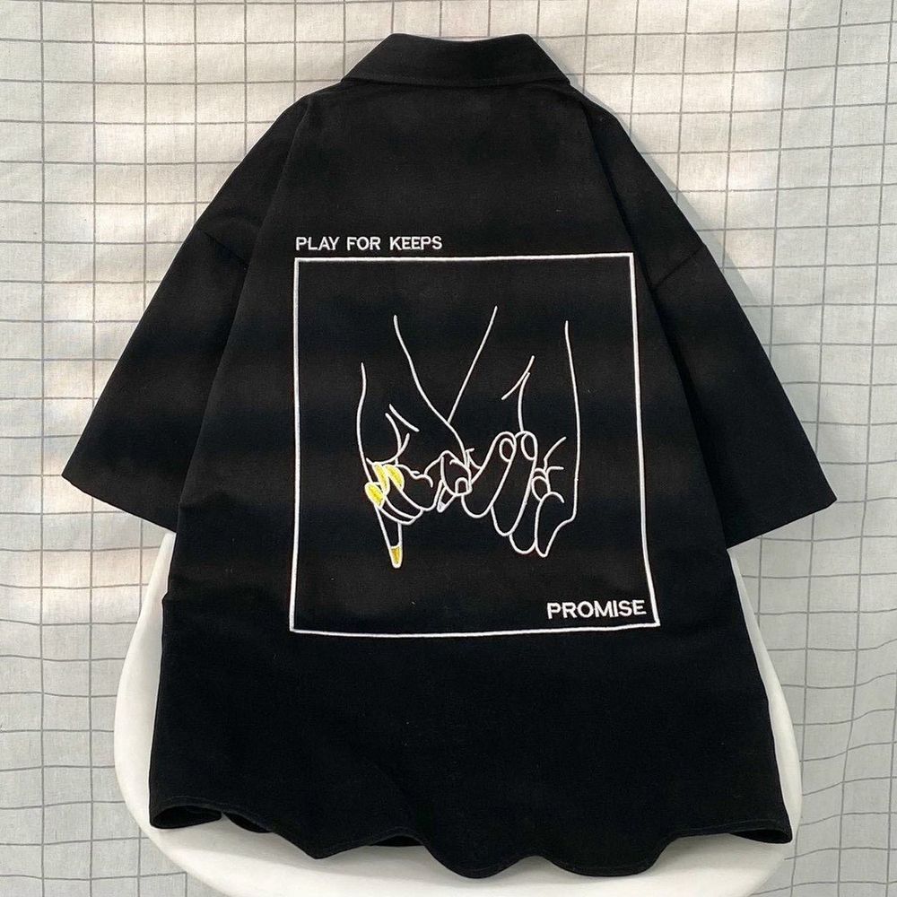 Áo sơ mi tay ngắn chất da lộn min form dưới 65kg,logo thêu trước sau