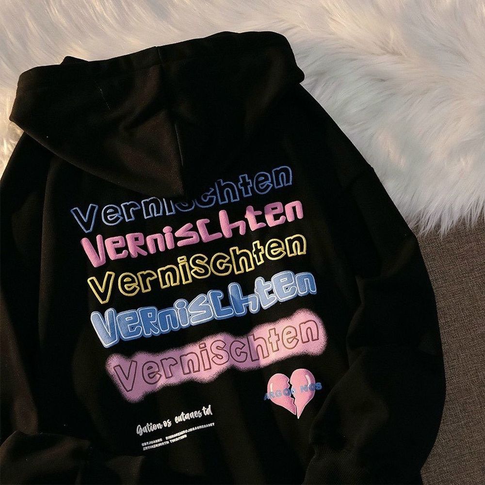 Áo khoác dây kéo phao logo in nổi tim chia đôi form đẹp