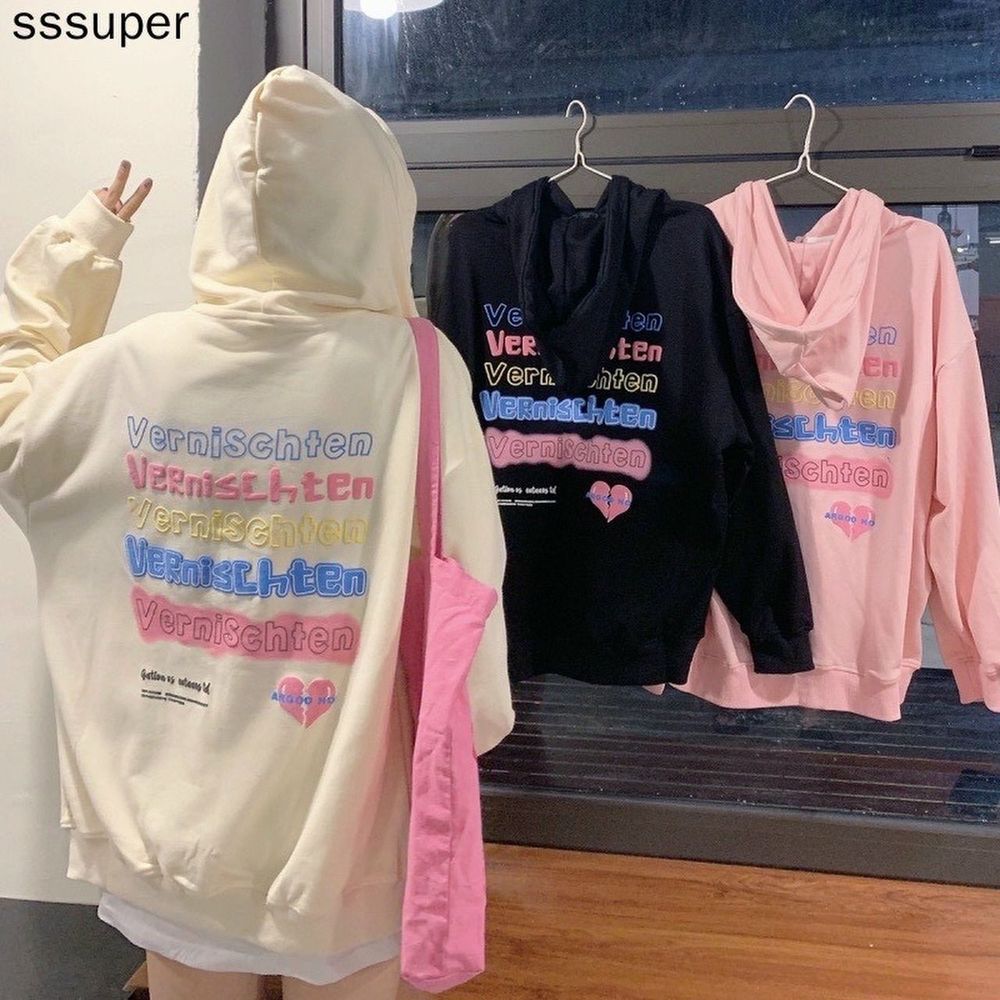 Áo khoác dây kéo phao logo in nổi tim chia đôi form đẹp