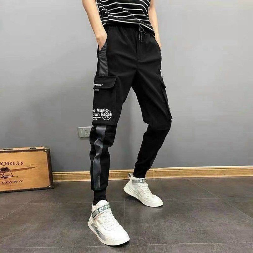 Quần jogger nam vải kaki dài trơn túi hộp bó ống phong cách Hàn Quốc 4 mùa