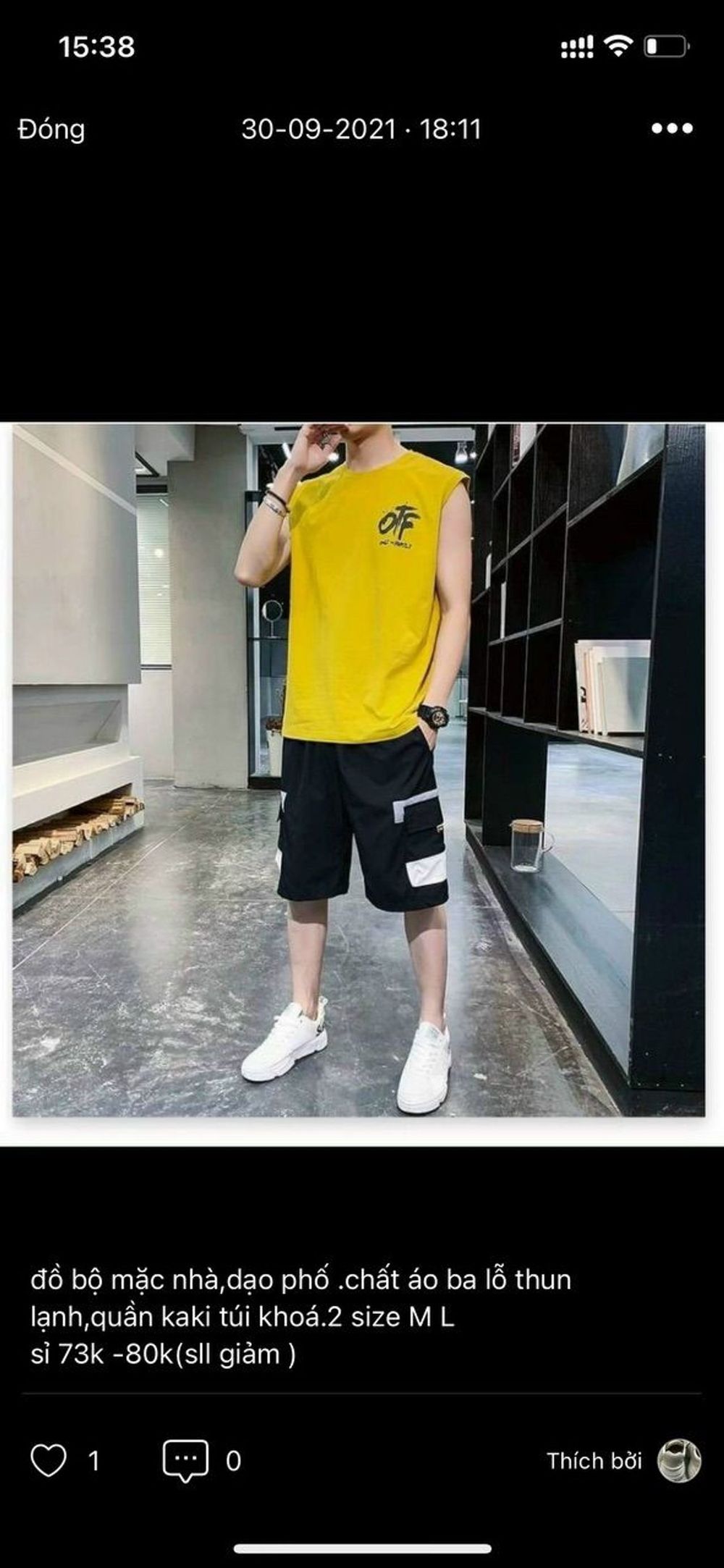 Bộ đồ thể thao nam quần lửng áo ba lỗ mặc đi chơi OTF cực ngầu, quần short kaki túi hộp nam
