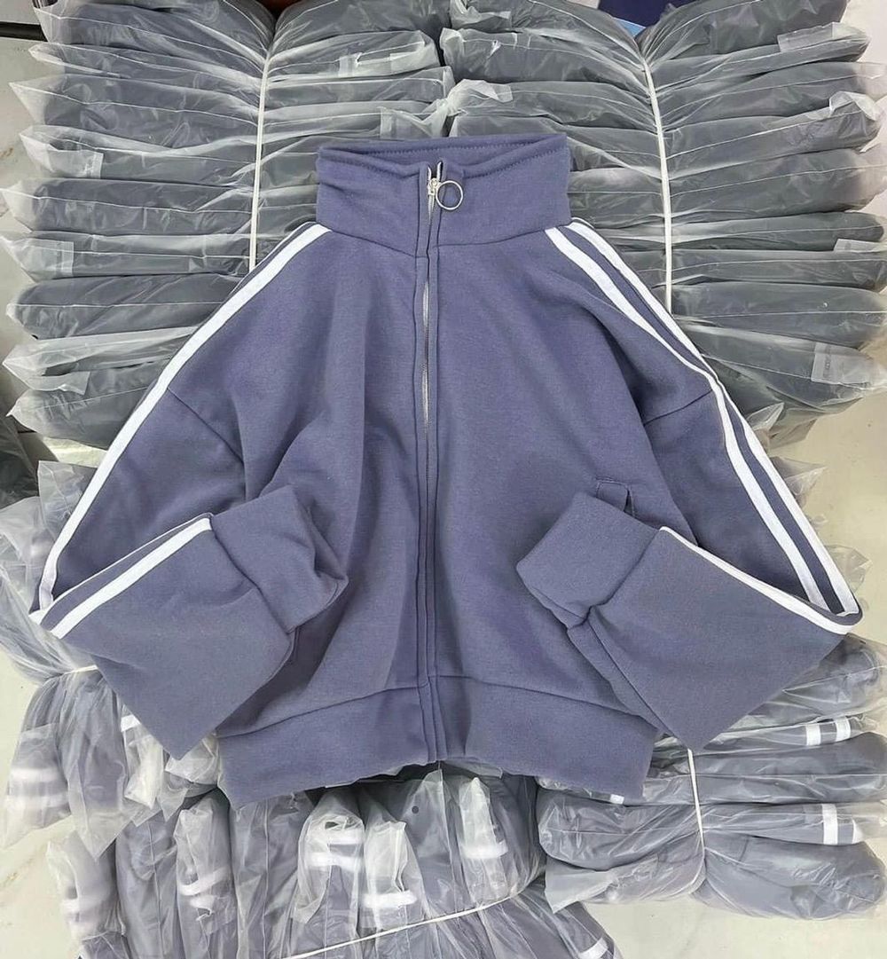 Áo khoác nỉ nam nữ form rộng ba sọc tay phong cách ulzzang unisex cổ trụ trơn