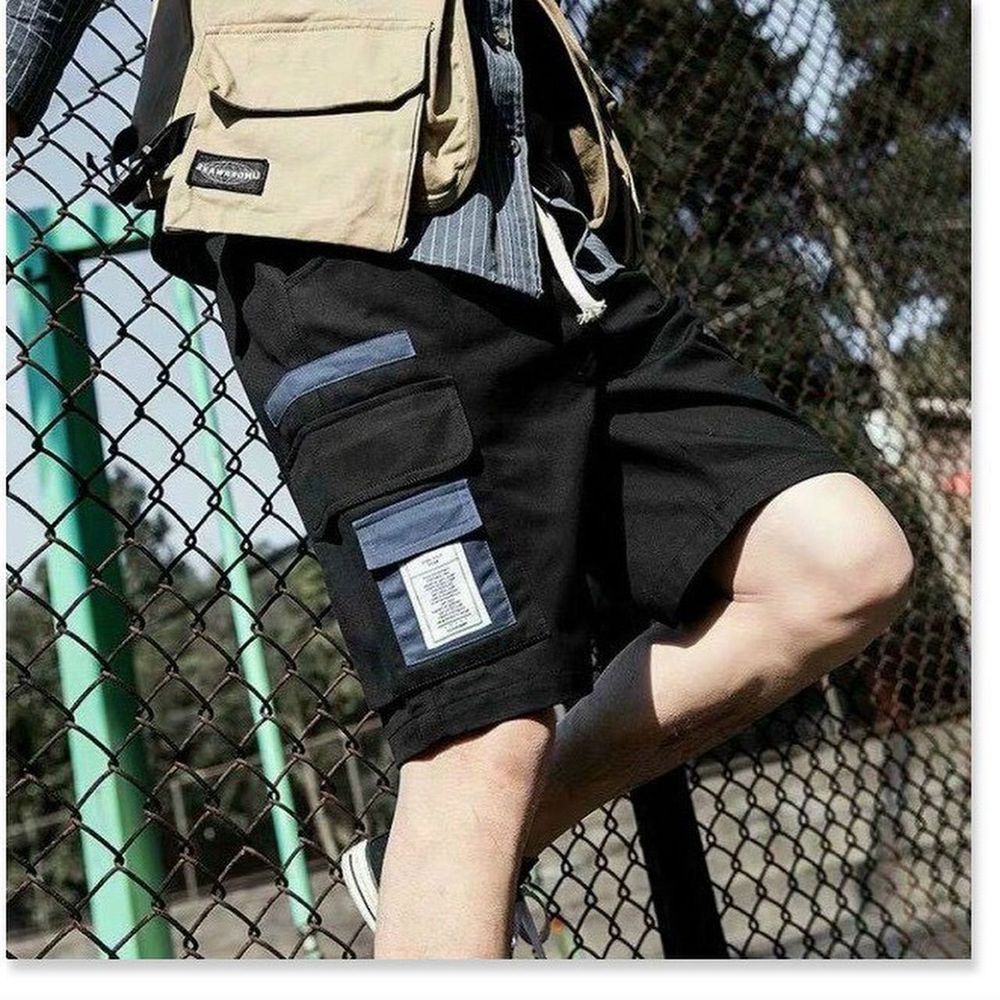 Quần ngố nam kaki qua đầu gối, Quần short lửng nam túi hộp nắp xanh thời trang form cực đẹp