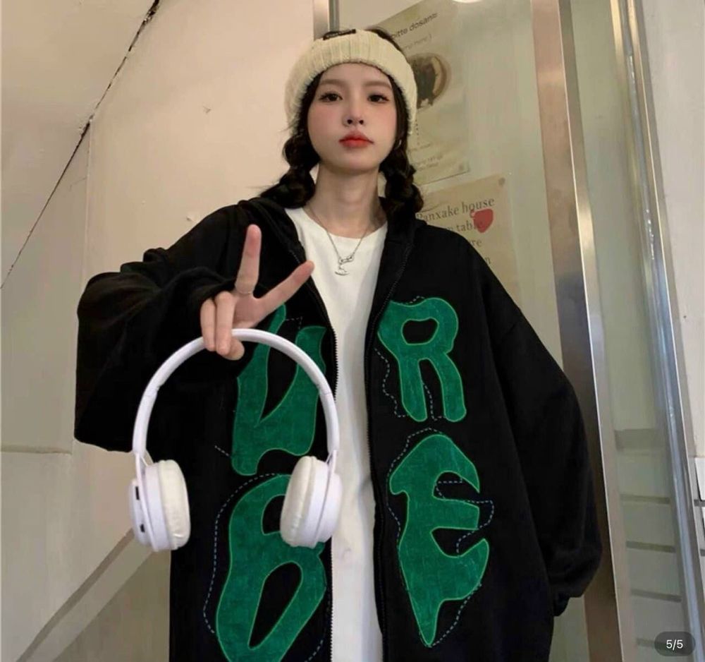 Áo Khoác Nỉ Bông BE UR Hoodie Zip form rộng Unisex Nam Nữ