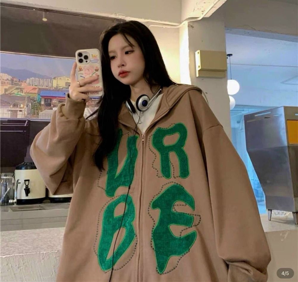 Áo Khoác Nỉ Bông BE UR Hoodie Zip form rộng Unisex Nam Nữ