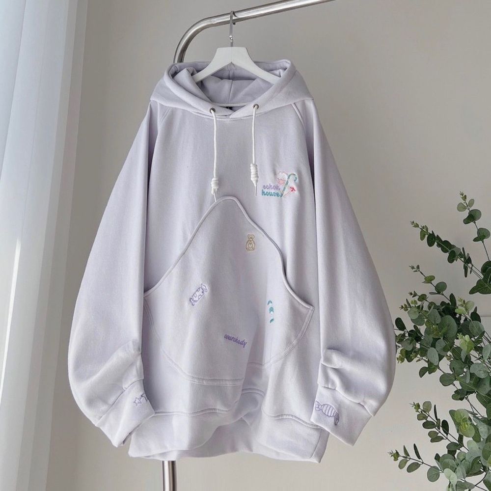 ￼Áo Hoodie Form Rộng Nam Nữ HOUSE logo thêu túi to bự