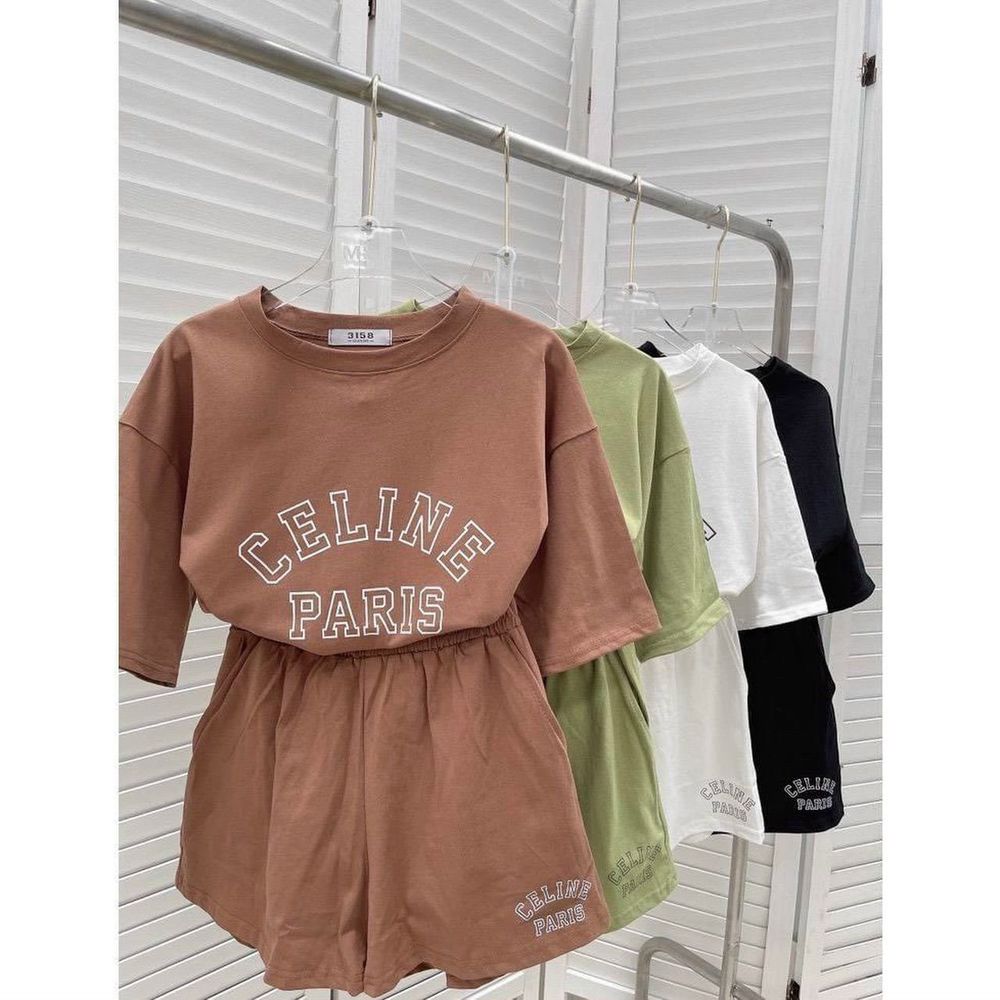 Đồ Bộ From Rộng In CLINEE Mix Quần Đùi Cap Chun Chất Cottton Mềm Mịn Thoáng Mát