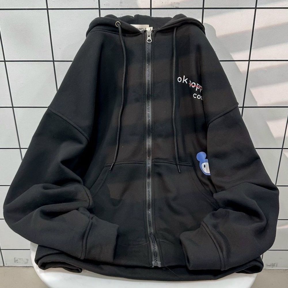 ￼Áo khoác Zip POPO Chất Vải Nỉ Bông Form Rộng Unison