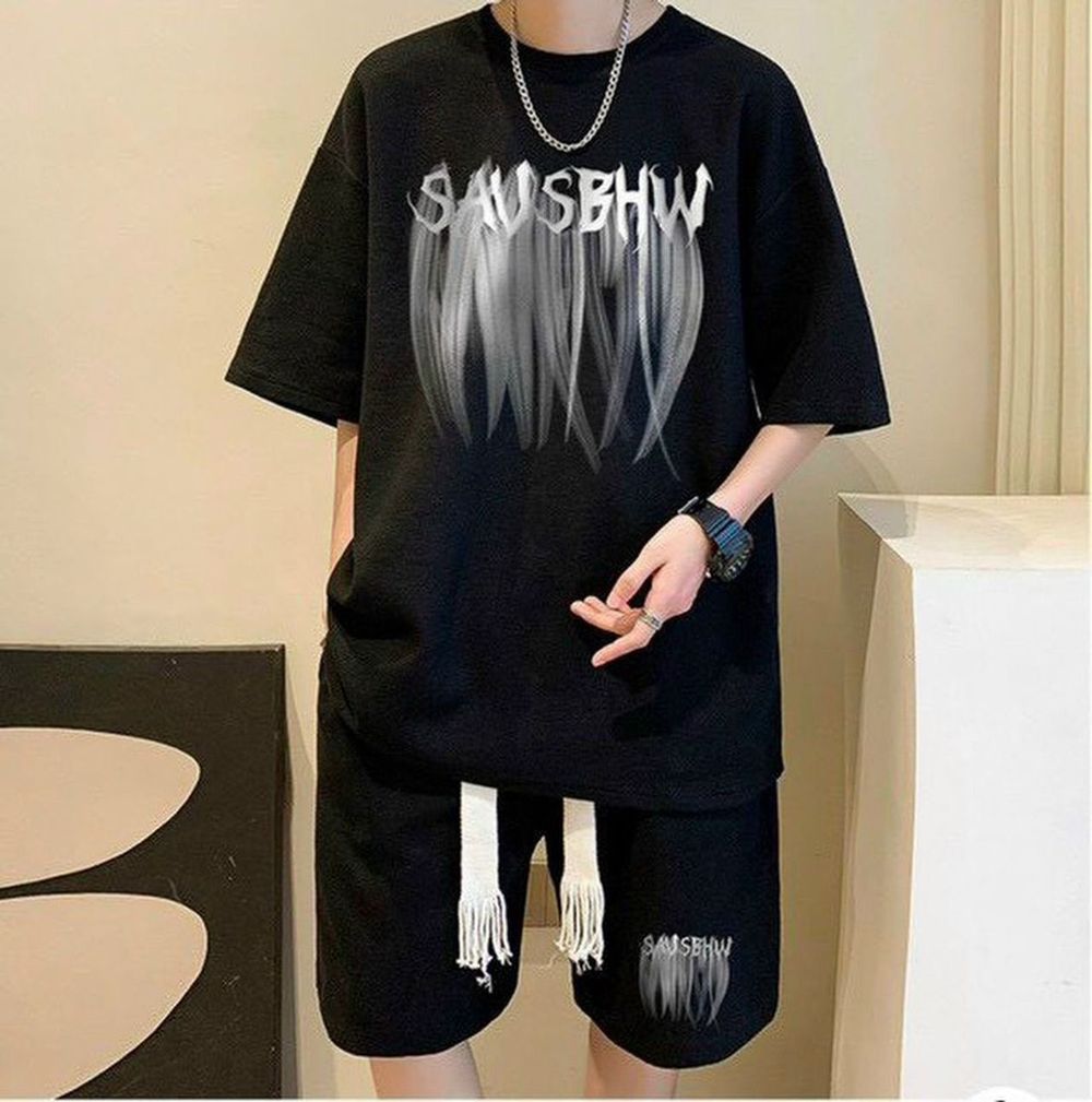 Set bộ áo thun quần short in hình (SAUSBHW)cực chất unisex dành cho nam nữ