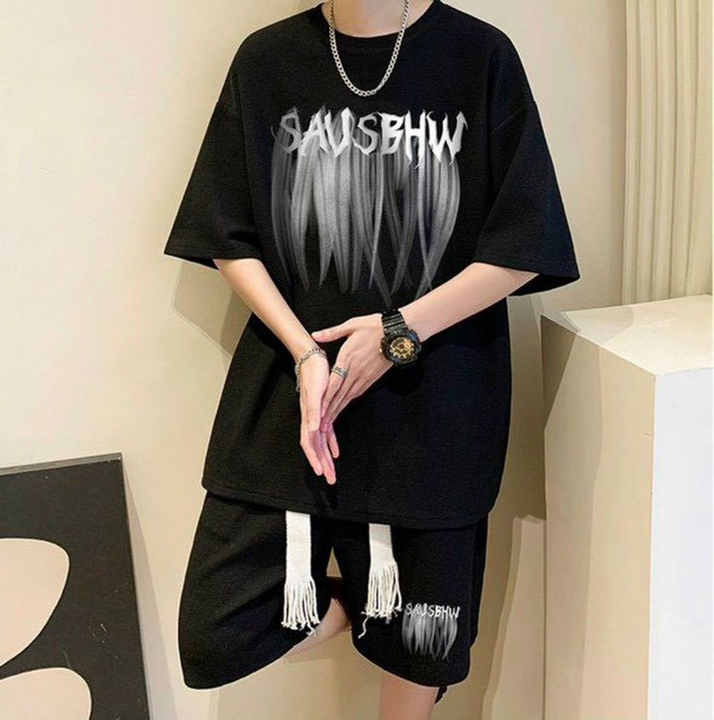 Set bộ áo thun quần short in hình (SAUSBHW)cực chất unisex dành cho nam nữ