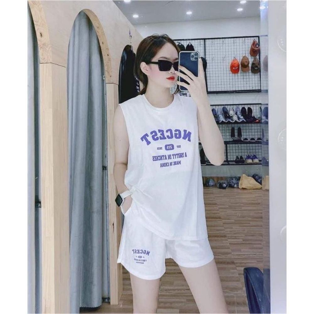 Set Bộ ba lỗ nữ thể thao gồm áo tanktop thun cotton xịn kèm quần đùi nữ thể thao cá tính ullzang mặc