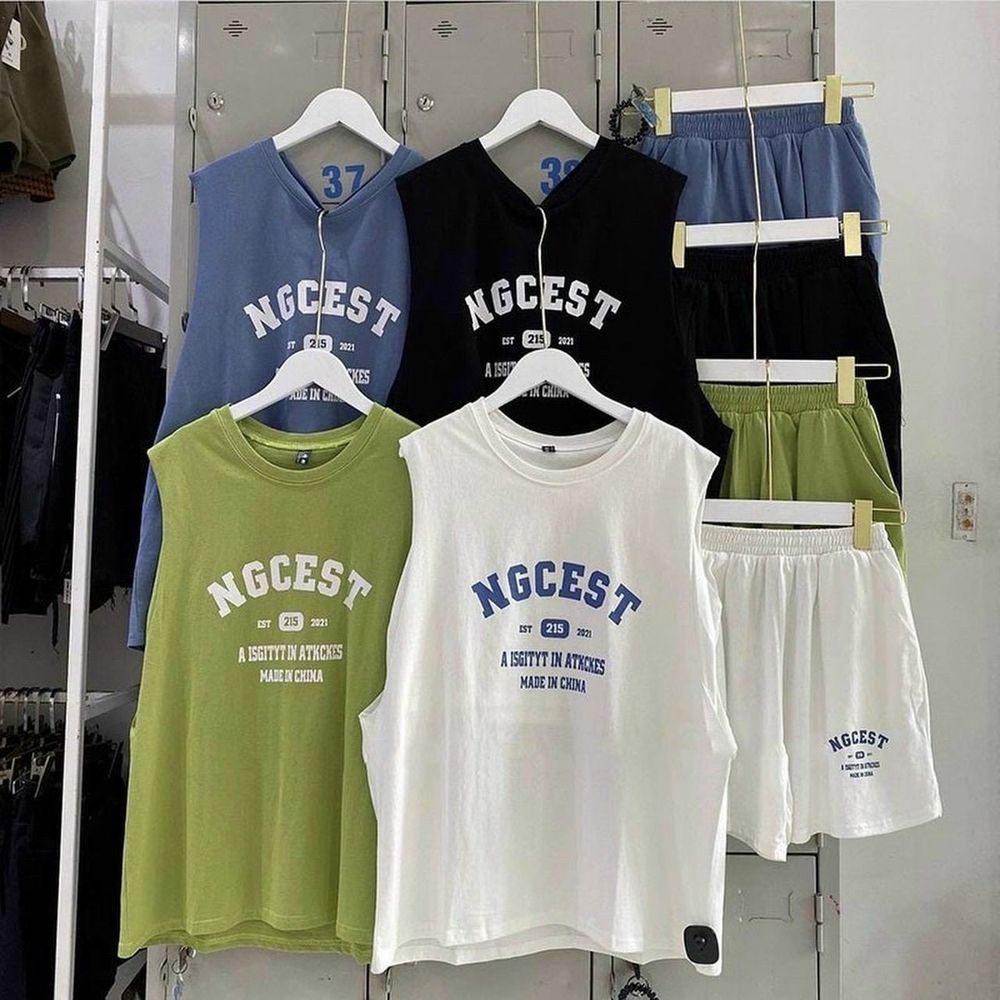 Set Bộ ba lỗ nữ thể thao gồm áo tanktop thun cotton xịn kèm quần đùi nữ thể thao cá tính ullzang mặc