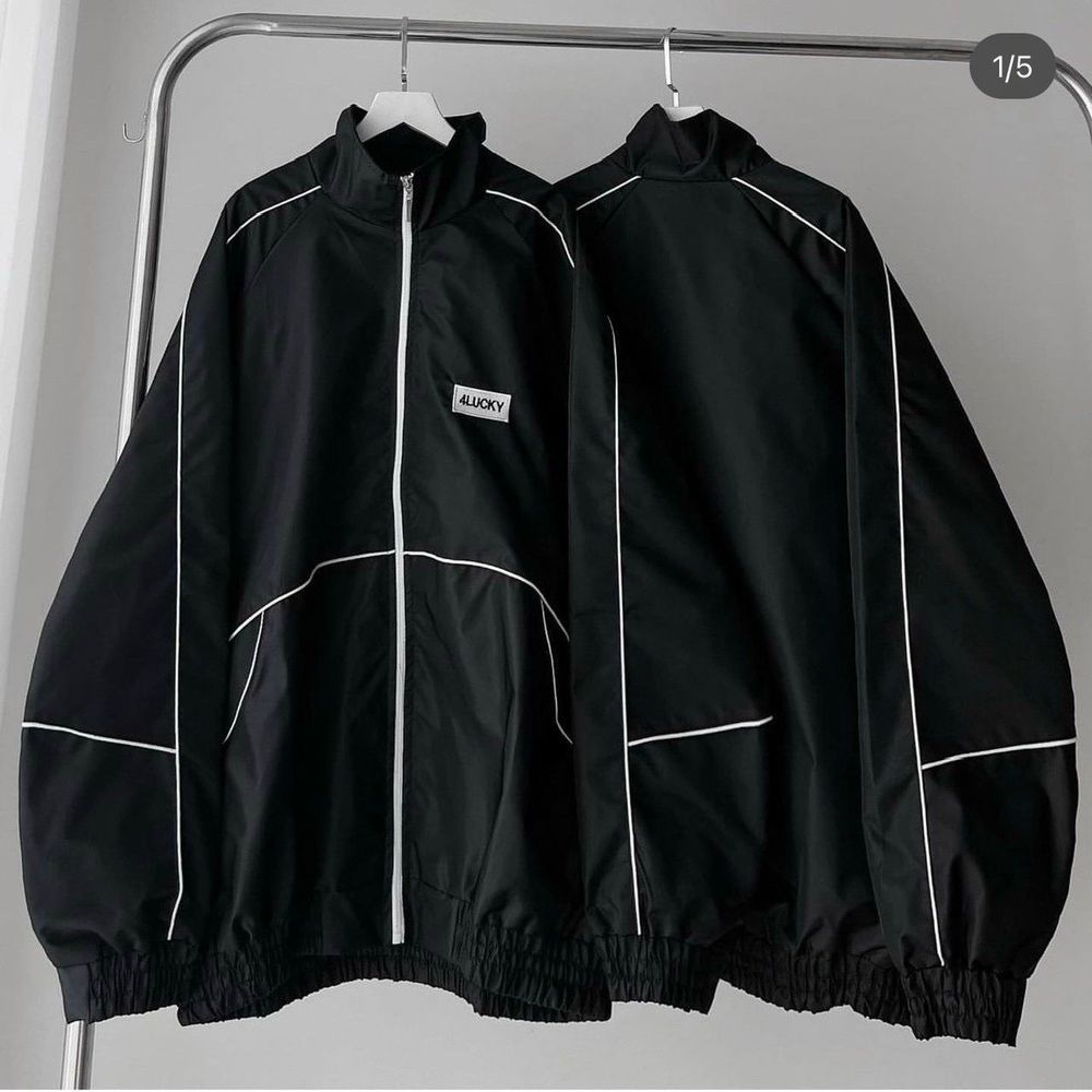 Áo Khoác Dù 2 Lớp Logo Thêu 4LUCKY CHẠY VIỀN NHỎ TOÀN THÂN