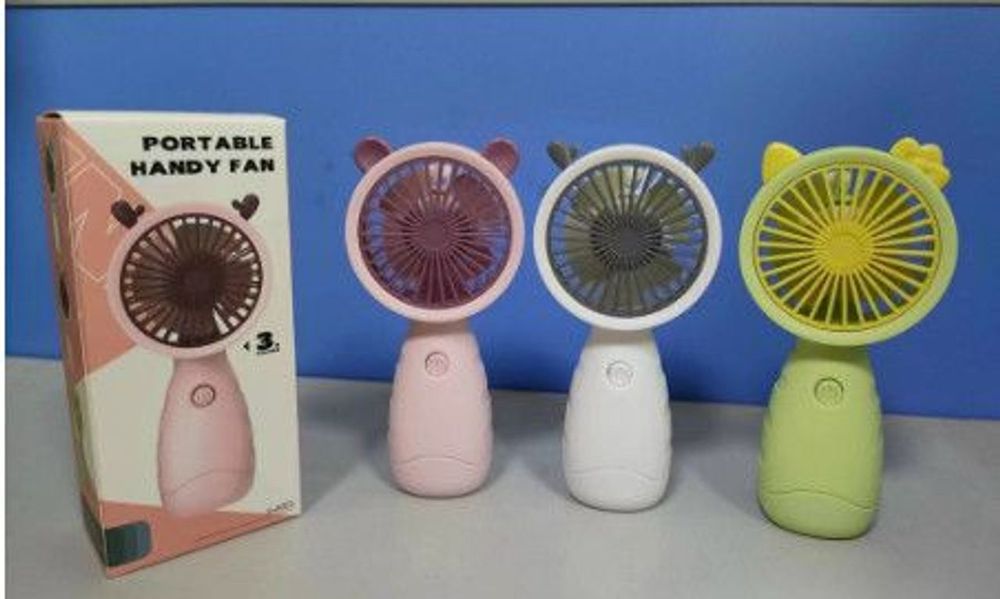Quạt mini cầm tay, quạt cầm tay mini có đế để bàn , nhỏ gọn, tiện lợi (Tặng Dây Sạc+ kèm dây cao su) ( màu ngau nhien)