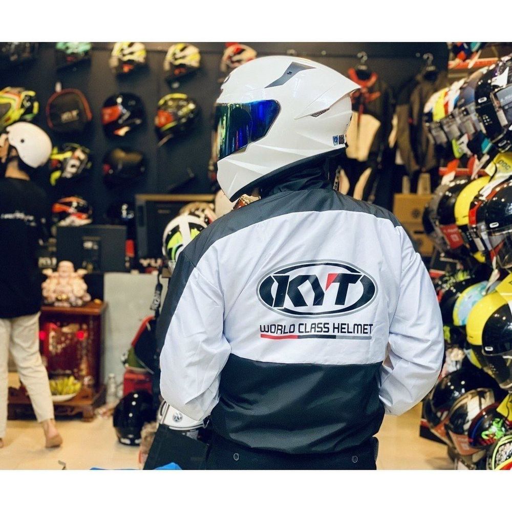 Áo khoác Phượt in KYT nam nữ chất vải dù gió 2 lớp .