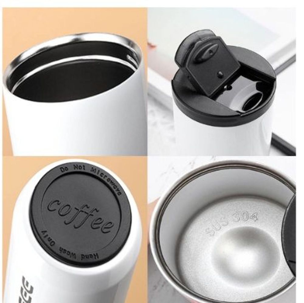 Bình giữ nhiệt coffee dung tích 400l/550ml chống rò rỉ, cốc cà phê bằng thép không gỉ