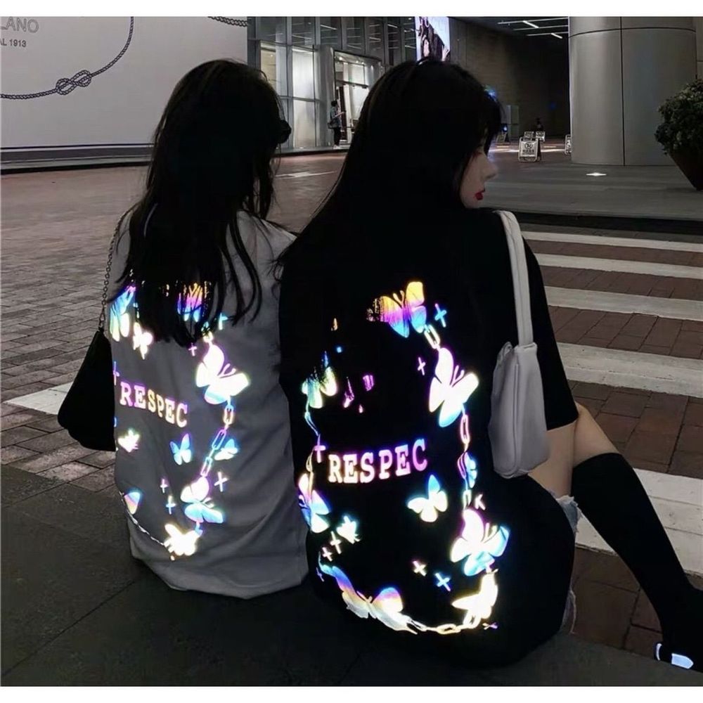 Áo Thun Xích Bướm LOGO PHẢN QUANG Unisex (Chụp FLASH mới PHẢN QUANG)