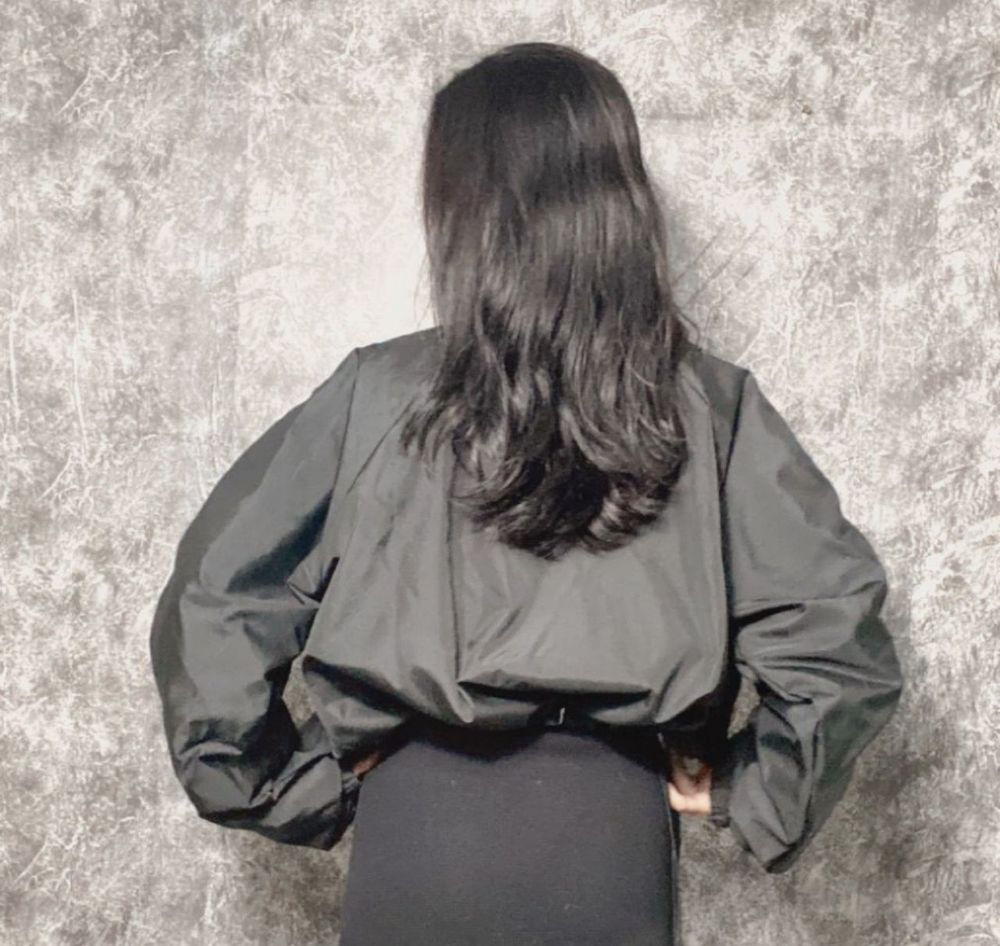 Áo khoác dù 2 lớp tay 2 sọc thể thao dáng lửng có dây rút phong cách