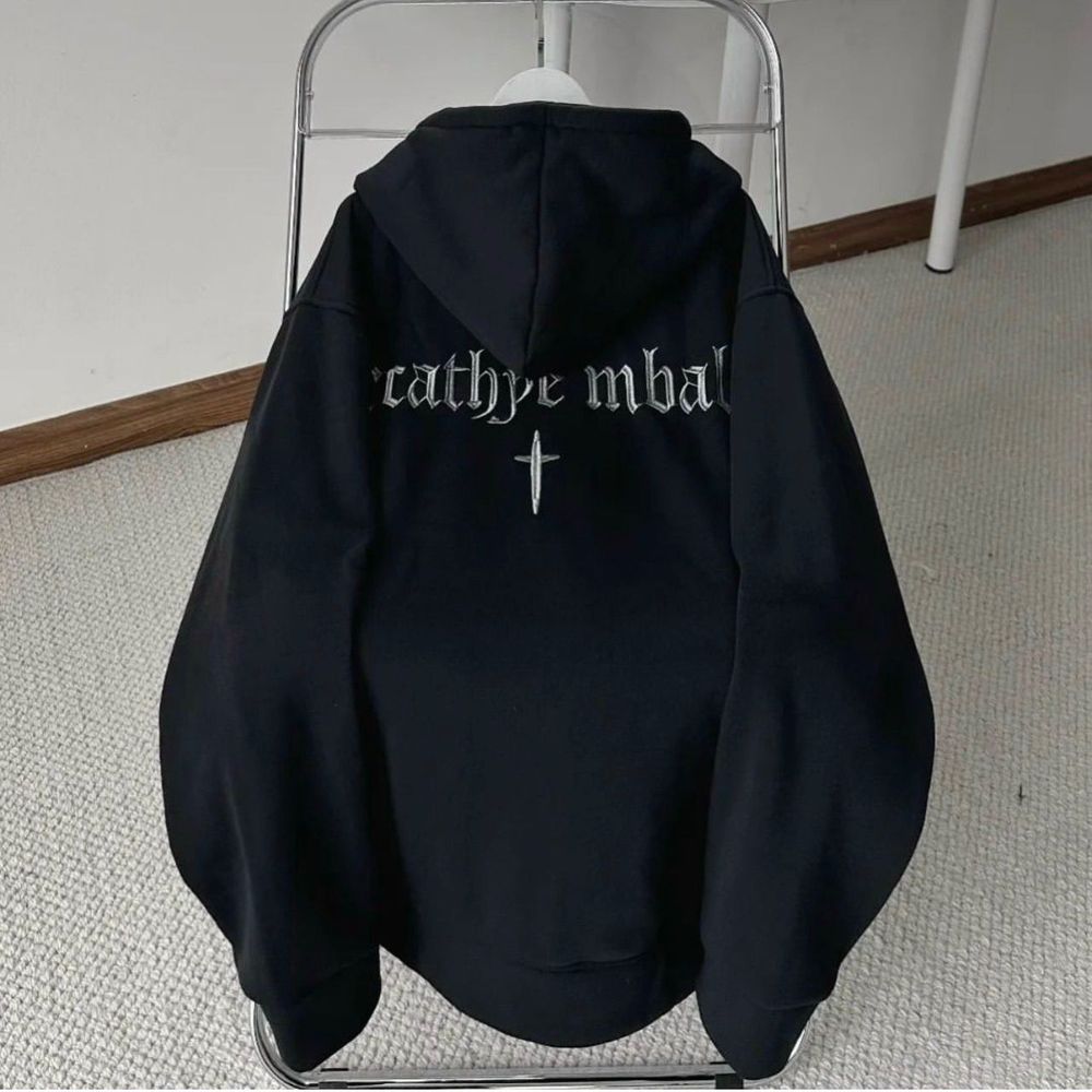 Áo khoác zip chữ thập nỉ lót bông hình thêu 2 mặt form rộng unisex nam nữ