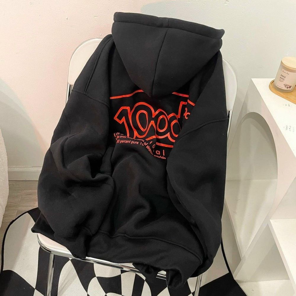 Áo khoác dây kéo in 10ook form rộng unisex .