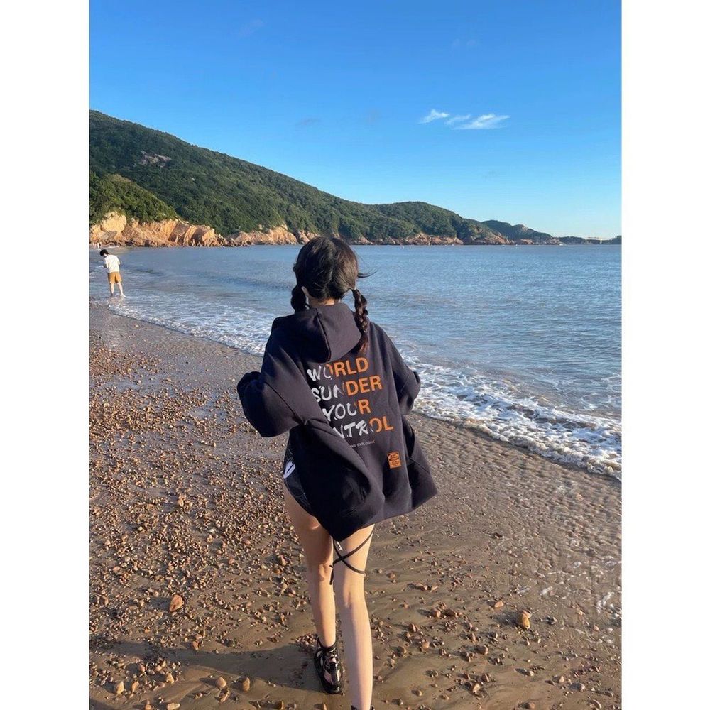 Áo Khoác có dây kéo from rộng in sắc nét WORLD Nam Nữ Mặc chống nắng.