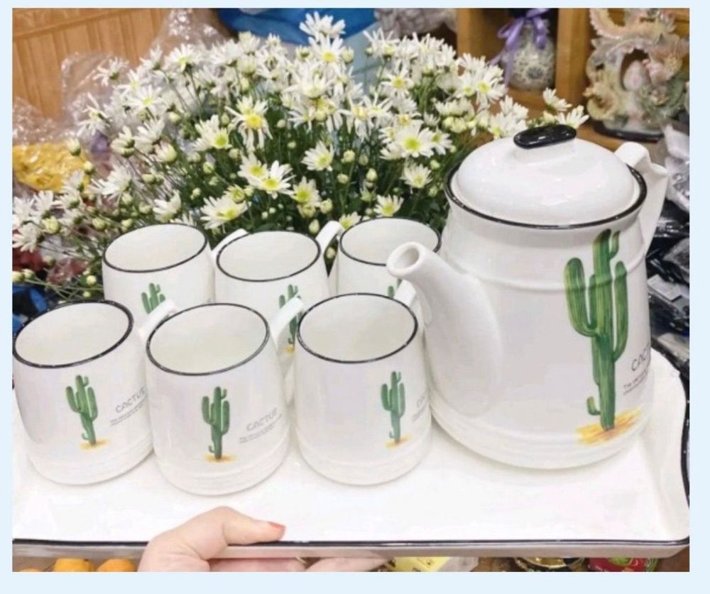 Bộ bình cốc sứ xương